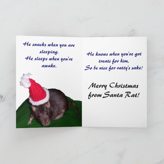 Karte: Santa Ratte Feiertagskarte (Innenseite)