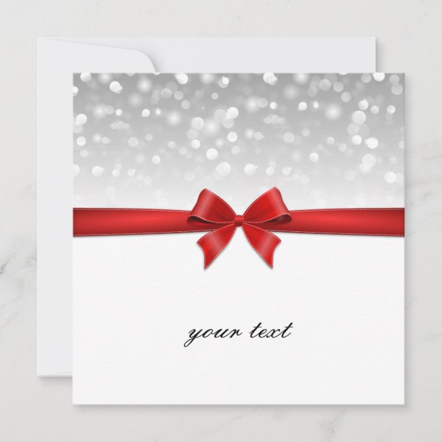 Karte Schleife Glitzer (Vorderseite)