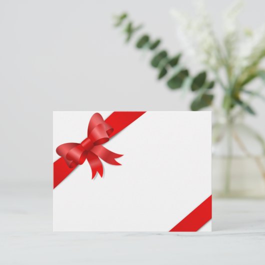 Karte Schleife rot (Stehend Vorderseite)