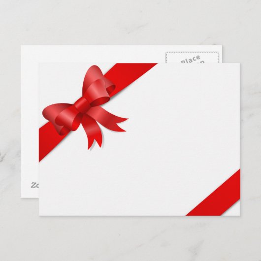 Karte Schleife rot (Vorne/Hinten)