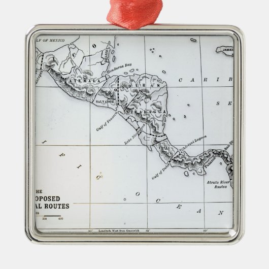 Karte schlug Isthmian Kanal-Wege vor Silbernes Ornament (Vorne)