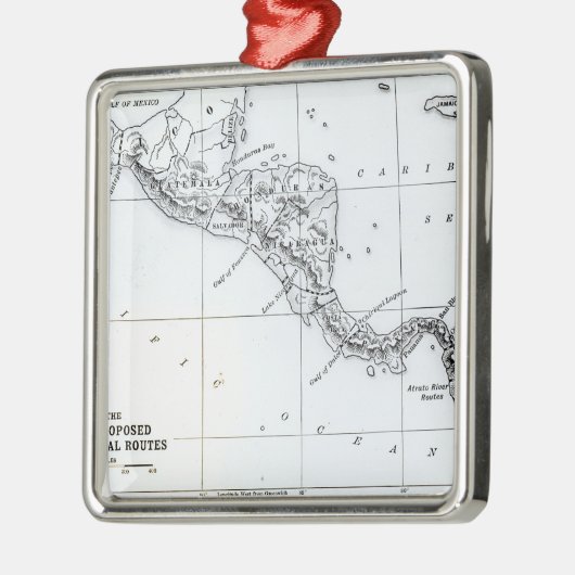 Karte schlug Isthmian Kanal-Wege vor Silbernes Ornament (Links)