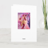 Karte Schöne Fantasiefrau Königin und Roter Drache (Rückseite)