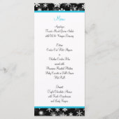 Karte Schwarz, Weiß, Schneeflocken aus Aqua (Rückseite)