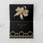 Karte Schwarze Perlen Bow Beste Wünsche oder Gebur (Innenseite)