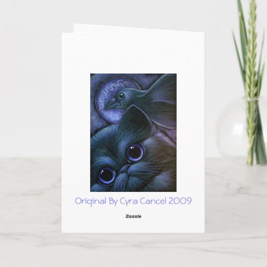 Karte SCHWARZEN CAT u. RAVEN/CROW HALLOWEEN (Rückseite)