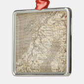 Karte Schwedens, Norwegen durch Arrowsmith Ornament Aus Metall (Links)