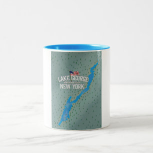 Karte See-Georges New York Zweifarbige Tasse