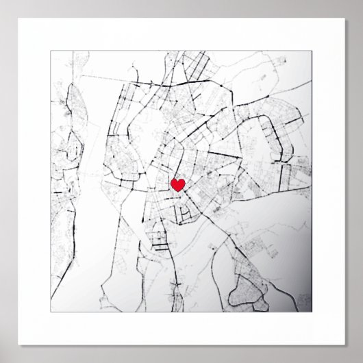 Karte Sevilla, Spanien Modernes, elegantes Geschen Foliendrucke (Vorderseite)