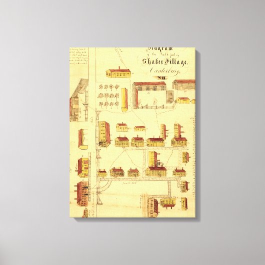 KARTE SHAKER VILLAGE, 1849 LEINWANDDRUCK (Vorderseite)