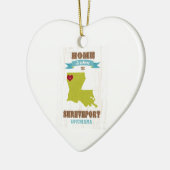 Karte Shreveports, Louisiana - Zuhause ist wo Keramik Ornament (Links)