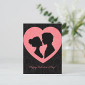 Karte Silhouettenvalentines Tages (Stehend Vorderseite)