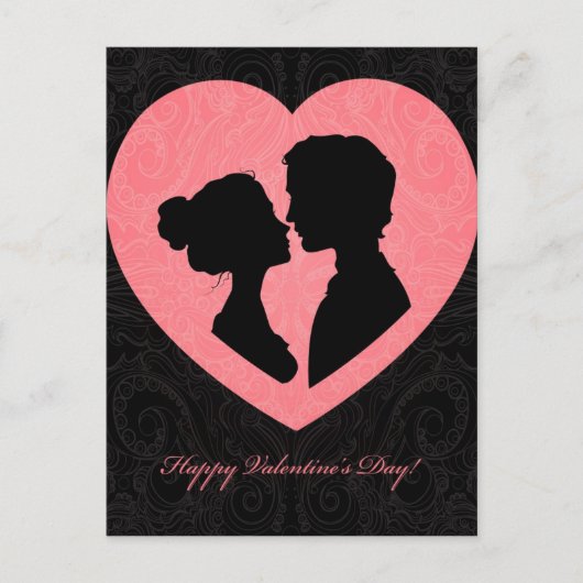 Karte Silhouettenvalentines Tages (Vorderseite)