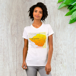 Karte Simbabwes - T - Shirt der Frauen