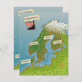 Karte Skandinaviens (Vorne/Hinten)