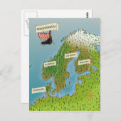 Karte Skandinaviens (Vorne/Hinten)