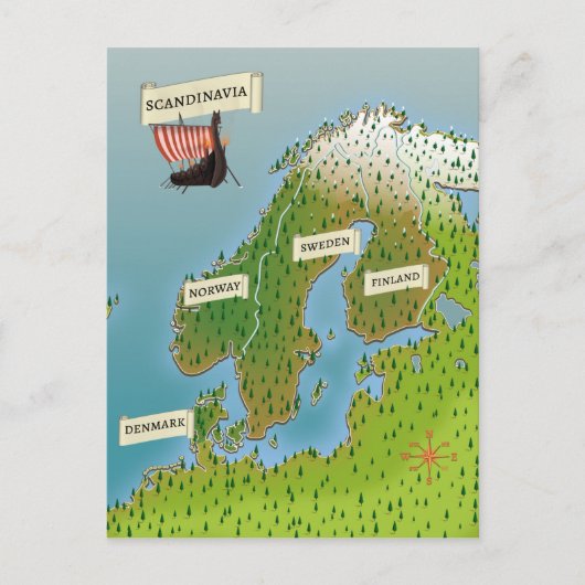 Karte Skandinaviens (Vorderseite)