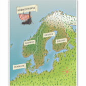 Karte Skandinaviens Aufkleber (Vorderseite)