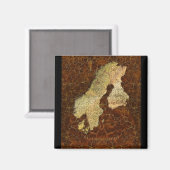 Karte Skandinaviens Kartographie Magnet (Vorderseite/Rückseite)
