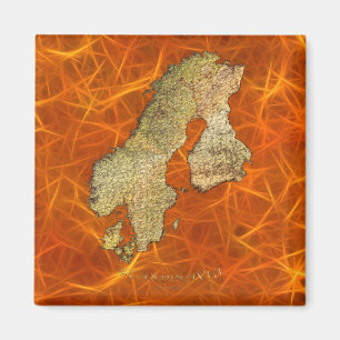 Karte Skandinaviens Kartographie Magnet