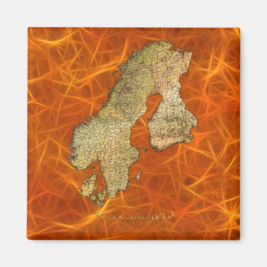 Karte Skandinaviens Kartographie Magnet (Vorne)