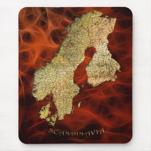 Karte Skandinaviens Kartographie Mousepad (Vorne)