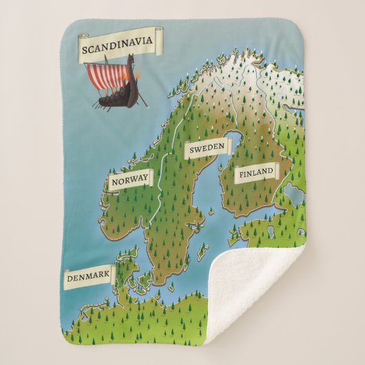 Karte Skandinaviens Sherpadecke (Vorderseite)