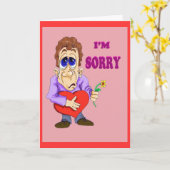 Karte Sorry Mann mit Herz-Blume (Gelbe Blume)