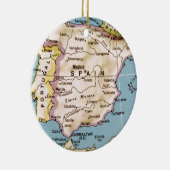 Karte Spanien Vintages Design Keramik Ornament (Rechts)