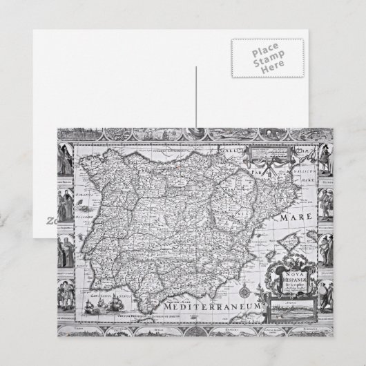 Karte Spaniens (Vorne/Hinten)