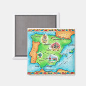 Karte Spaniens Magnet (Vorderseite/Rückseite)