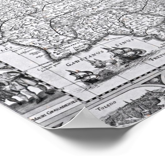 Karte Spaniens Poster (Ecke)