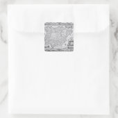 Karte Spaniens Quadratischer Aufkleber (Tasche)