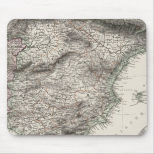 Karte Spaniens und Portugals von Stieler Mousepad
