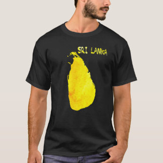 Karte Sri Lankas farbenfrohe Karte Aquarellmalerei T-Shirt