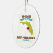 Karte St Petersburg, Florida - Zuhause ist wo Keramikornament (Links)