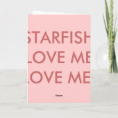 Karte Starfish-Liebensie Valentines Tages (Rückseite)