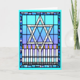 Karte: Stern Menorah Feiertagskarte