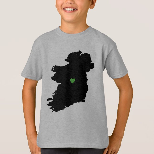 Karte Stolz-Grün-Herzens Irlands des irischen T-Shirt (Vorderseite)
