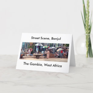 Karte, "Straßen-Szene, Banjul, Gambia, Westafrika Karte