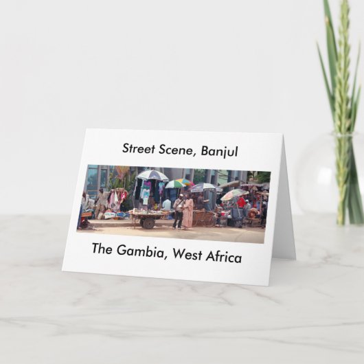 Karte, "Straßen-Szene, Banjul, Gambia, Westafrika Karte (Vorderseite)