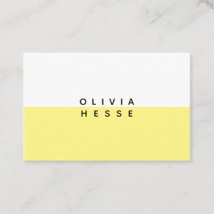 Karte sucht Minimal Yellow White Business Card auf