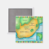 Karte Südafrikas Magnet (Vorderseite/Rückseite)