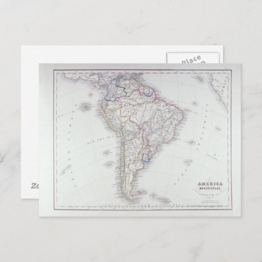 Karte Südamerikas (Vorne/Hinten)