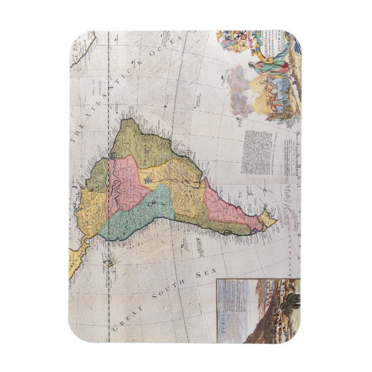 Karte Südamerikas 3 Magnet (Vertikal)