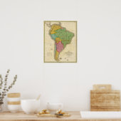 Karte Südamerikas 4 Poster (Küche)
