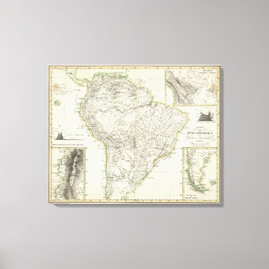 Karte Südamerikas Leinwanddruck (Vorderseite)