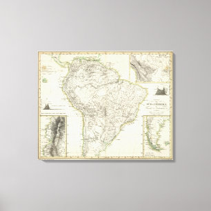 Karte Südamerikas Leinwanddruck