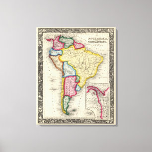 Karte Südamerikas Leinwanddruck