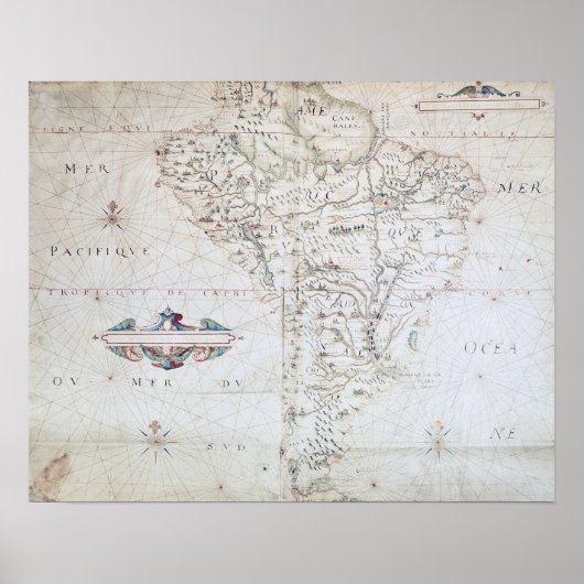 Karte Südamerikas Poster (Vorne)